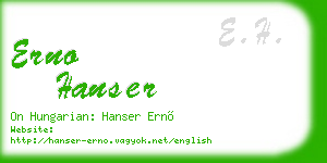 erno hanser business card